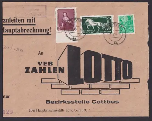 Raggosen über Cottbus Brandenburg DDR Brief Landpoststempel MIF n. Cottbus