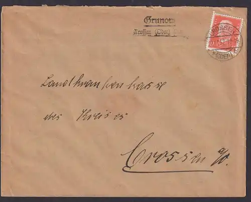 Krunow über Crossen Oder Land Brandenburg Deutsches Reich Brief