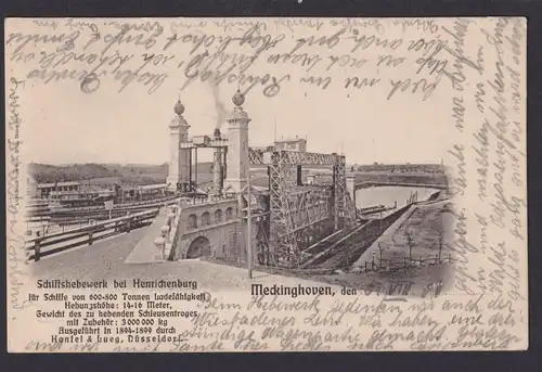 Ansichtskarte Meckinghoven NRW Schiffshebewerk b. Heinrichenburg Wiesbaden