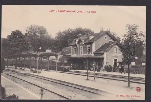 Ansichtskarte Saint Amour Bahnhof Chateu Jura Frankreich