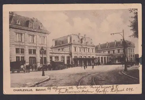 Charleville Ansichtskarte Feldpost Frankreich Bahnhof Ostheim