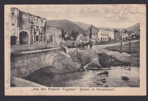 Ansichtskarte Vexaincourt Vogesen Frankreich Feldpost Strassenansicht n.