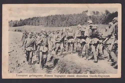 Ansichtskarte Frankreich Gefangene Russen Deutsches Garderegiment Begegnung