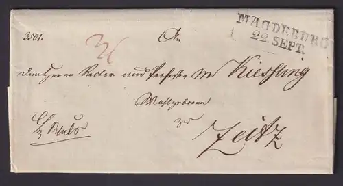 Altdeutschland Magdeburg Zeitz Sachsen Anhalt Vorphila kompl. Brief 1829