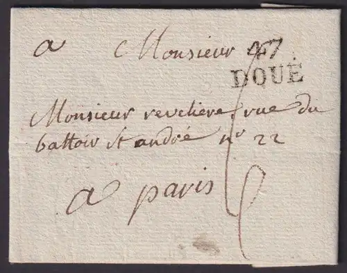 Frankreich Vorphila Brief L2 47 DOUE Seine-et-Marne kompl mit Inhalt 14.4.1829