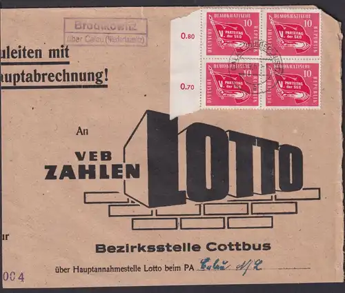 Brodtkowitz über Calau Niederlausitz Brandenburg DDR Brief Landpoststempel