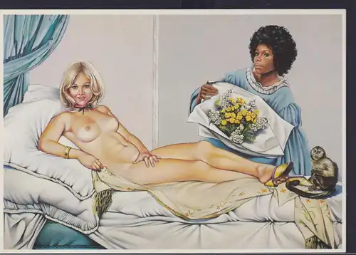 Ansichtskarte Erotik Akt Frauen Künstlerkarte