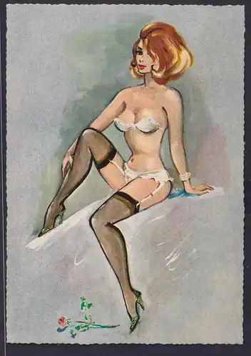 Ansichtskarte Erotik Akt Frauen Künstlerkarte
