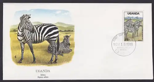 Uganda Ostafrika Fauna Zebra schöner Künstler Brief