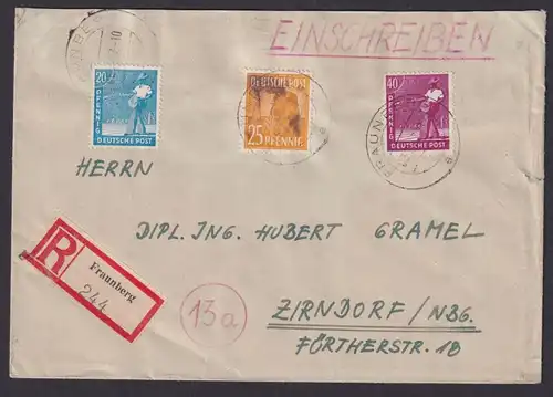 All. Besetzung R Brief Fraunberg Bayern n. Zirndorf MIF Arbeiter II. Kontrollrat
