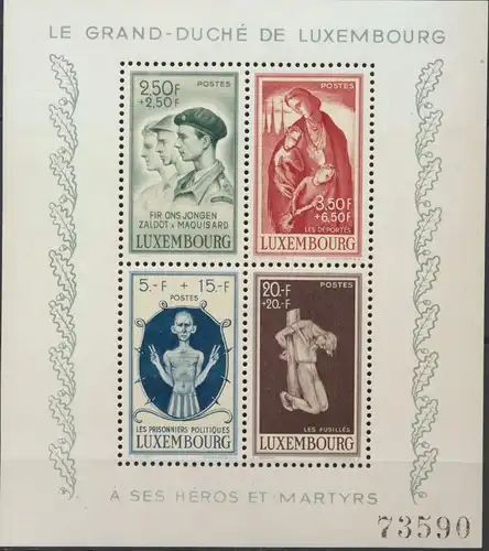 Luxemburg Block 5 Caritas Kriegsgeschädigte Luxus postfrisch MNH Kat. 30,00