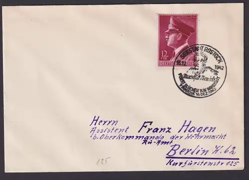 Rostock Deutsches Reich Mecklenburg Vorpommern Brief SST Marshall Vorwärts Fürst