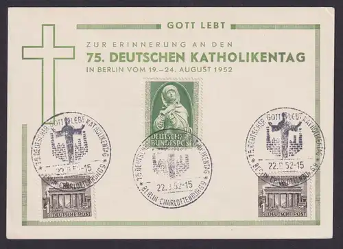 Bund Deutscher Katholikentag schöne Anlasskarte mit Germanisches Museum
