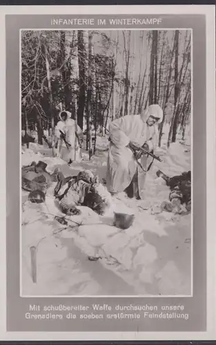 Ansichtskarte Soldaten Infanterie Winterkampf II Weltkrieg Waffen Bild 5 A.H.