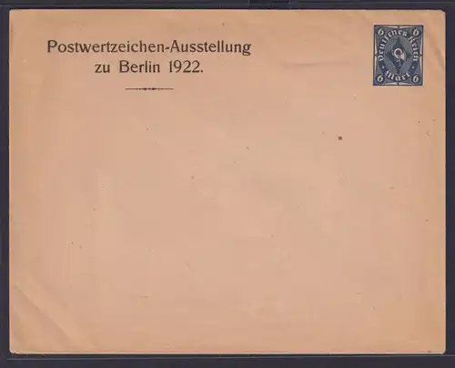 Deutsches Reich Privatganzsache Philatelie Postwertzeichen Ausstellung Berlin