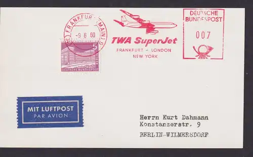 Bund Flugpost Brief Air Mail Berlin Bauten TWA Superjet AFS 007 Frankfurt London