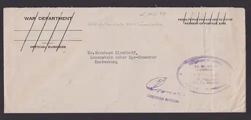 Militär Brief Hamburg Brief Kriegsabteilung d.Verteidigung Knabenburg Lauenstein