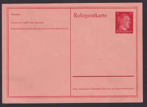 Deutsches Reich Rohrpost Ganzsache RP 26 Wertstempel 55 Pfg. Ausgabe 1941
