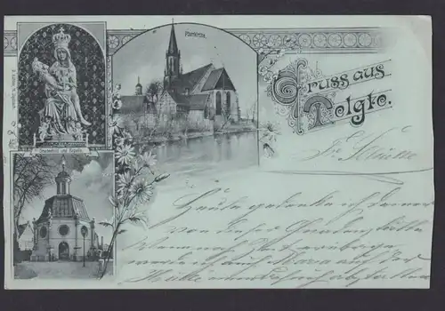 Jugendstil Art Nouveau Mondschein Litho Ansichtskarte Telgte Nordrhein Westfalen