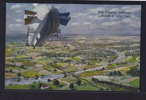 Ansichtskarte Zeppelin Luftschiff Künstlerkarte