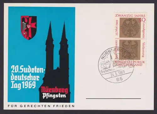 Nürnberg Bund Sudetendeutscher Tag 1957 Pfingsten 1969 SM 20 Jahre Grundgesetz