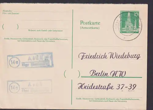 Briefmarken Berlin Ganzsache P 39 A Bauten Antwort Blaubeuren n. Berlin Kat 95,-