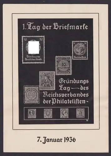 Deutsches Reich Privatganzsache Philatelie 1. Tag der Briefmarke Gründungstag