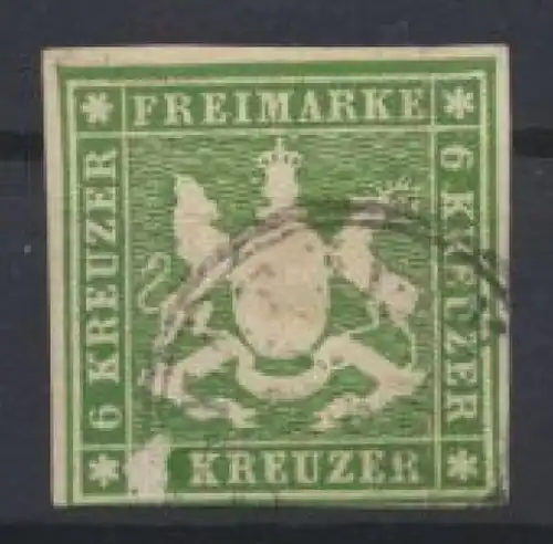 Altdeutschland Württemberg 13 a 6 Kr. Wappen Kat.-Wert 120,00