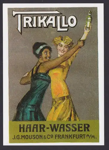 Künstler Ansichtskarte Reklame Werbung Trikallo Haar Wasser J.G. Mouson & co.