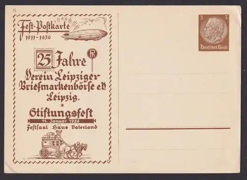 Zeppelin Deutsches Reich Privatganzsache Philatelie Fest Postkarte 1911 bis 1936