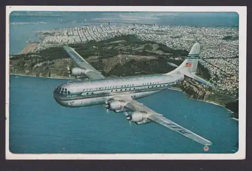 Ansichtskarte Flugzeug der Pan American World Airways n. Frankfurt Main Hessen