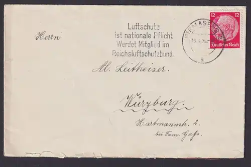 Pirmasens Rheinland Pfalz Deutsches Reich Brief SST Luftschutz ist nationale