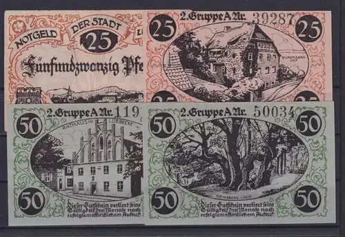 Banknoten Geldscheine Notgeld Lübbecke Westfalen 4 Scheine