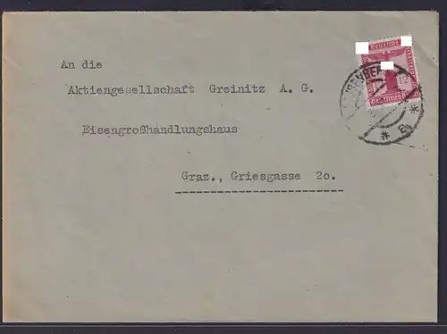 Deutsches Reich Brief Dienst EF 12 Pfg Adler Kaufhaus Unna Doppelhofer nach Graz