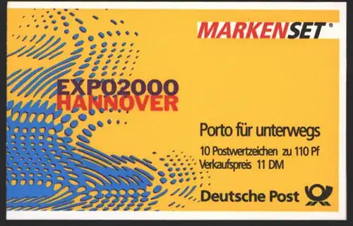 Bund Markenheftchen MH 39 Sehenswürdigkeiten 1999 Ersttagsstempel FRANKFURT