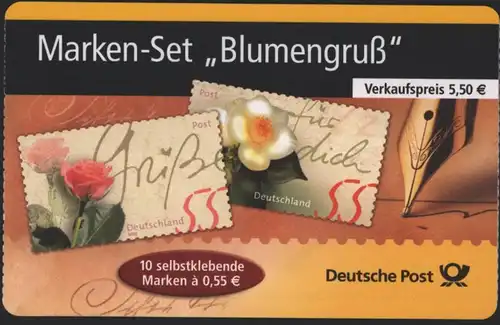 Bund Markenheftchen MH 55 Blumengruß 2004 Ersttagsstempel FRANKFURT