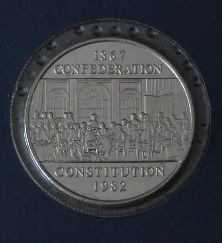 Münze Kanada 1 Dollar Neue Verfassung des Staatenbundes 1982 stgl