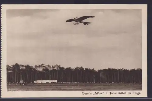 Ansichtskarte Flugzeug Geests Möve Flug über Johannisthal