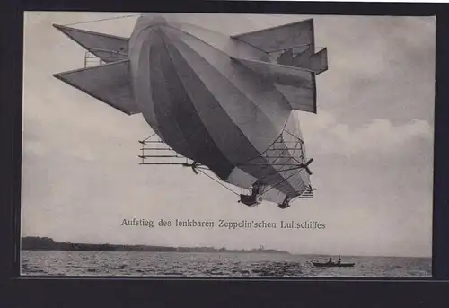 Ansichtskarte Zeppelin Luftschiff im Aufstieg