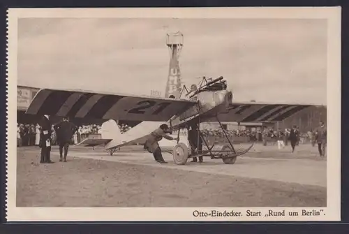 Ansichtskarte Flugzeug Otto Eindecker Start zu Rund um Berlin