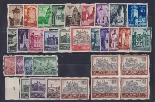 Briefmarken Besetzung Generalgouvernement Bauwerke alle 5 Ausgaben postfrisch
