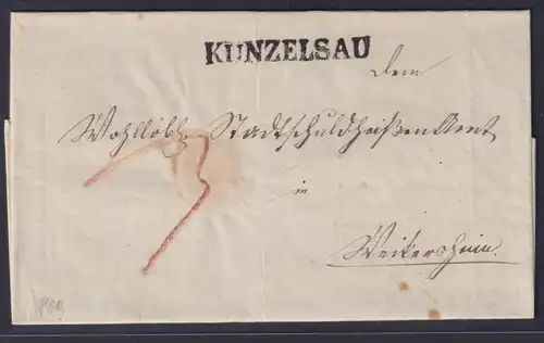 Altdeutschland Württemberg Brief L1 Künzelsau doppelt verwendet L1 Langenburg