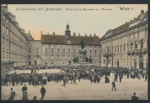 Ansichtskarte Österreich Wien Franzenplatz Burgmusik ungelaufen
