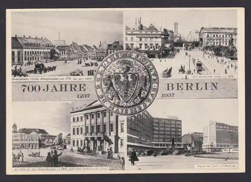 Deutsches Reich Berlin tolle Ansichtskarte mit Wappen Adler Brustschild + Block
