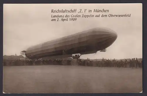 München Zeppelin Reichsluftschiff Z.I Landung des Graf Zeppelin Oberwiesenfeld