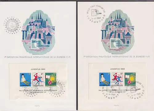 Luxemburg Block 8 Philatelie Briefmarken JUVENTUS zweimal Luxus Gedenkblatt