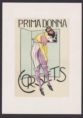 Künstlerkarte Ansichtskarte Reklame Werbung Primadonna Corsetts Werbung 1900 bis