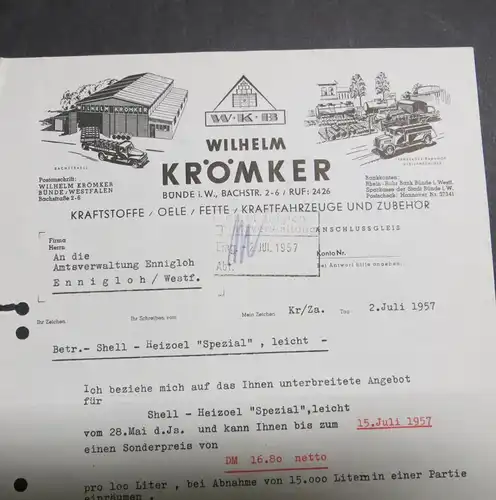 Bünde schönes Heimatlos von ca. 68 alter Rechnungen + Menukarten ca. 1903-1958