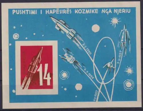 Albanien Block 10 Weltraum Weltkugel Sputnik Luxus postfrisch Kat 60,00