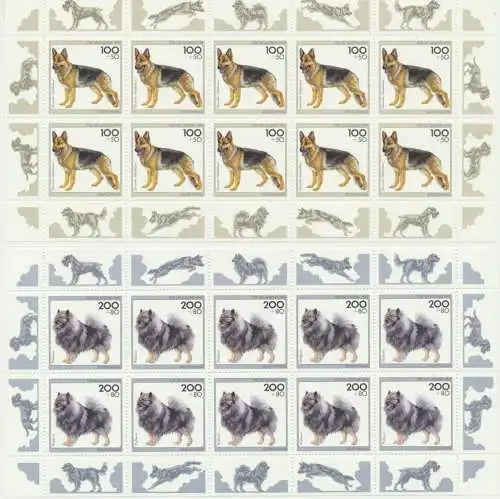 Bund Kleinbogen Zehnerbogen 1797-1801 Jugend Hunde Tiere postfrisch MNH Kat 100